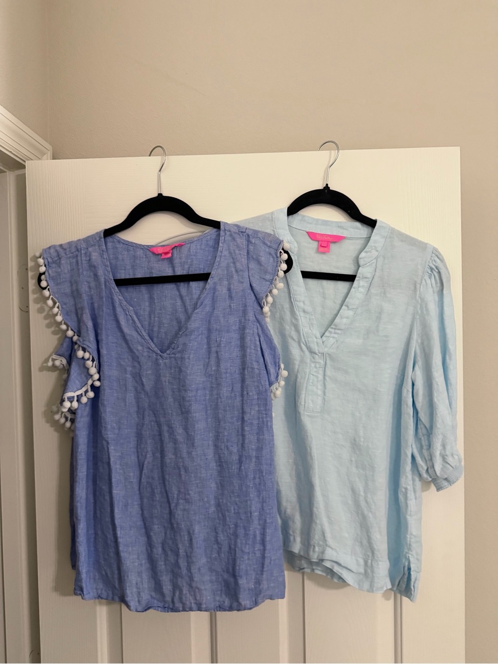 Lot of 2 Linen Lilly Pulitzer Blouses Size Small